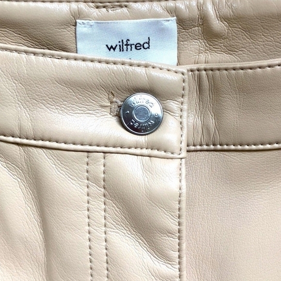 Aritzia Wilfred Melina Faux Leather Pants Beige Size Tall 16 - Picture 8 of 15